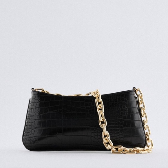 Zara Croc Embossed Handbag - Picture 2 of 9